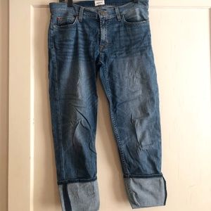 Hudson capri jean, size 30, blue with fade